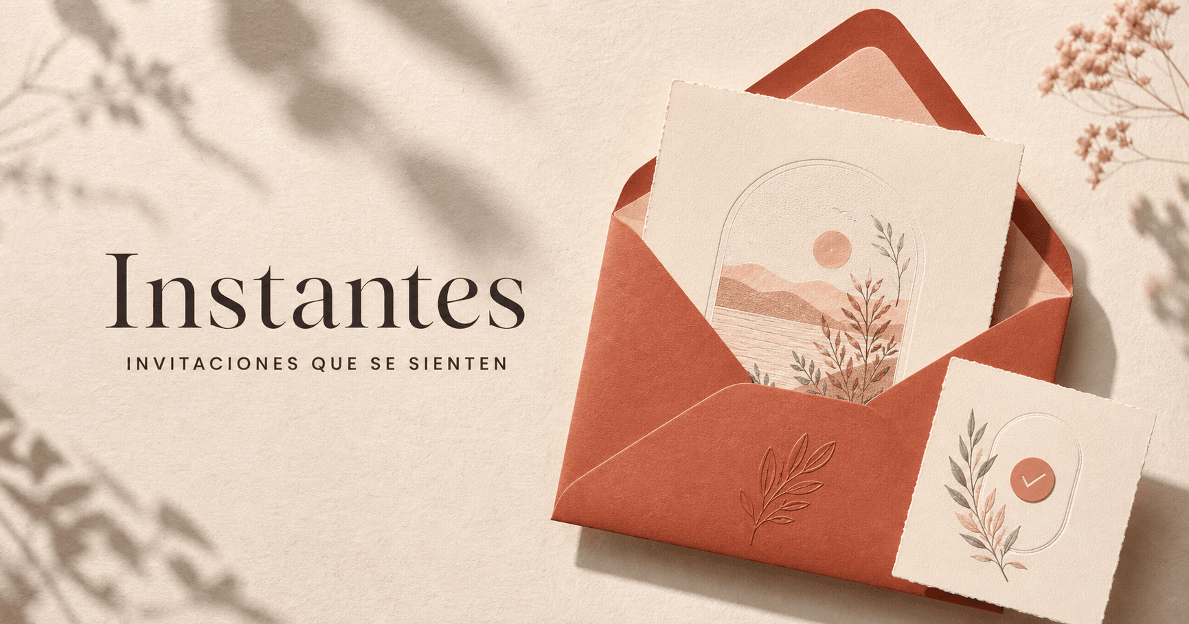 Sobre de Instantes con una invitación personalizada